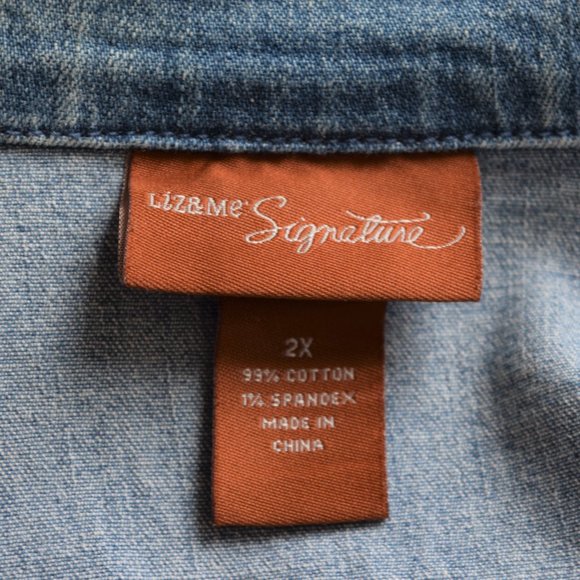 Vintage Liz & Me Signature Blue Jean Vest Embroidered - Picture 5 of 9